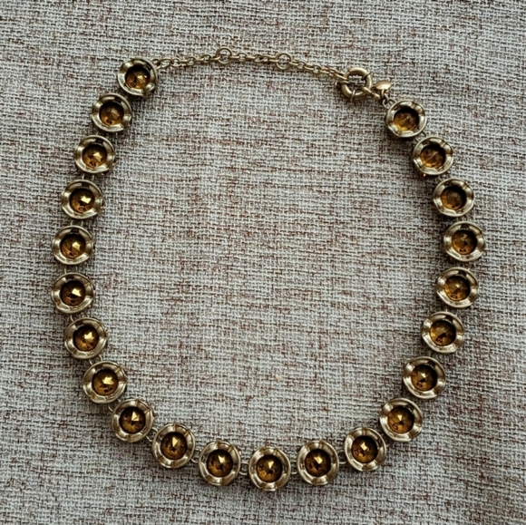 J.Crew Charcoal Grey Large Crystal Crown Setting Necklace - Picture 7 of 7